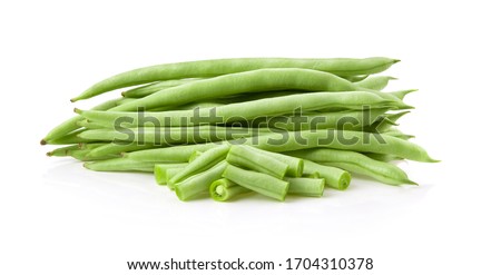 Green beans isolated on a white background Royalty-Free Stock Photo #1704310378