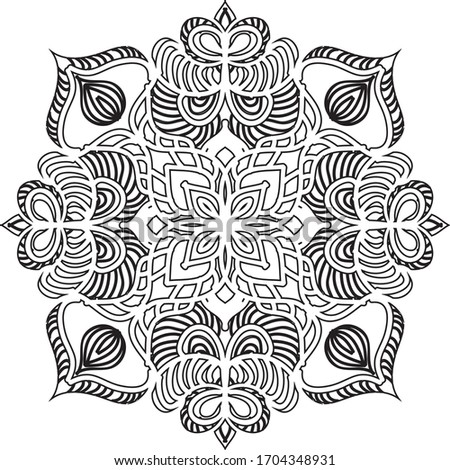 Mandalas for coloring book.Simple floral mandala, black on the white background.simple mandala.