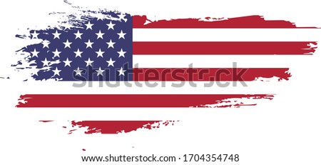 Grunge American Flag on Transparent background vector