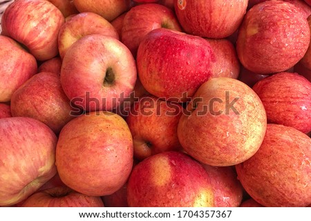 Pile of fresh red apple 