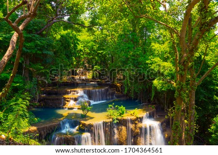 Waterfall in nature is so beautiful in Thailand