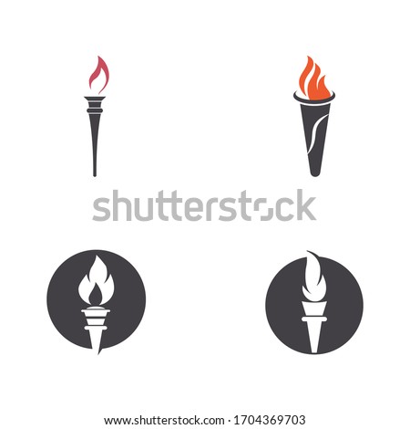  Torch vector icon illustration design template set