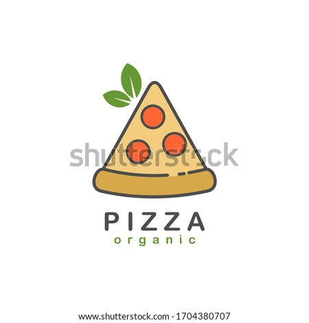 Organic pizza cartoon logo design