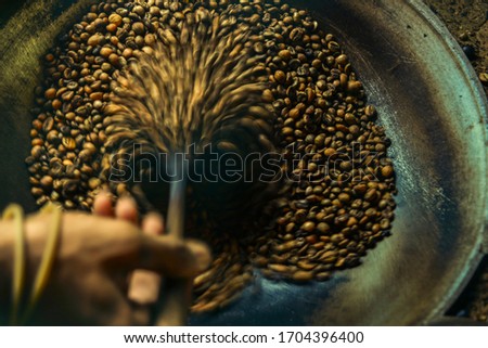 blur focus of the original coffee roasting.