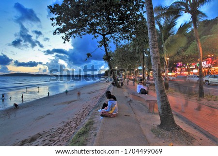 Ao Nang beach and street in Krabi. Royalty-Free Stock Photo #1704499069
