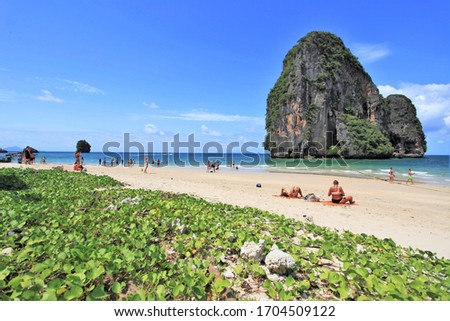 Landscape of Paranang Cave Beach. Royalty-Free Stock Photo #1704509122