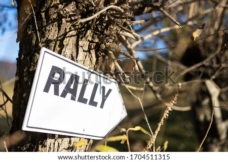  Plate with rally sign during the local rally chamapionship.