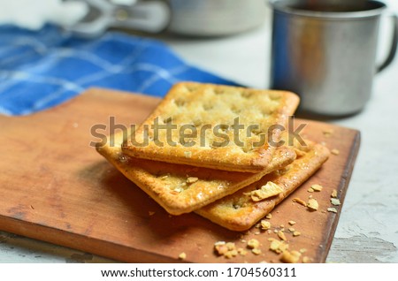 Cracker by coffee With on the table