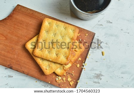 Cracker by coffee With on the table