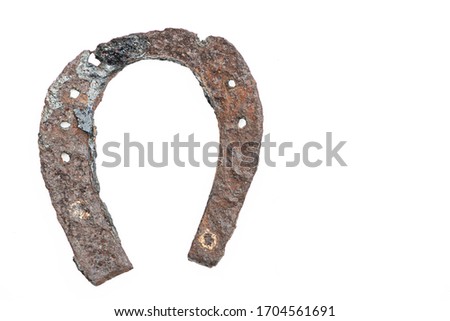 Macro detail of an old horseshoe