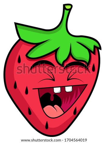 happy strawberry with bright colors