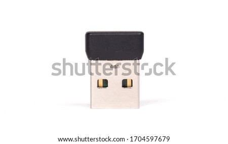 Mini USB adapter isolated on white background