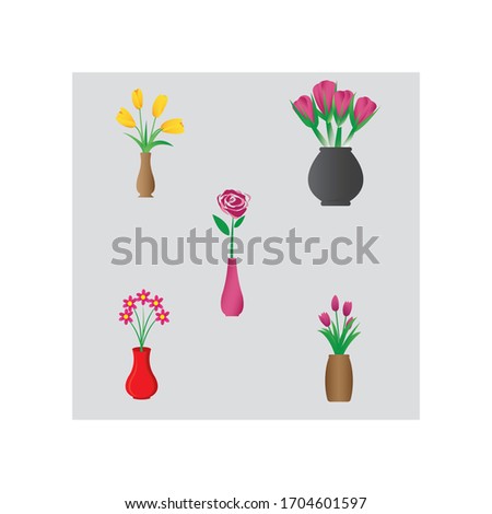 vase of flower logo vektor template