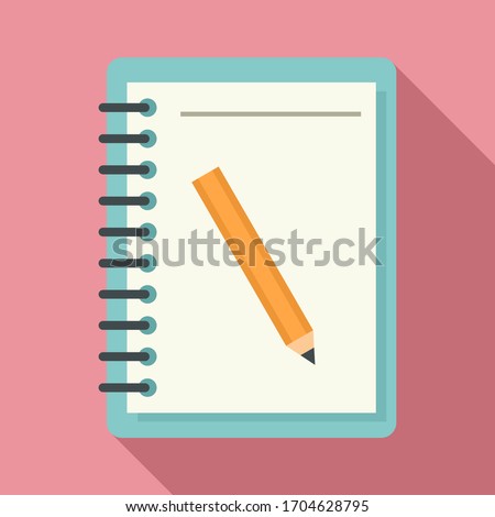 Lesson pencil notebook icon. Flat illustration of lesson pencil notebook vector icon for web design Royalty-Free Stock Photo #1704628795