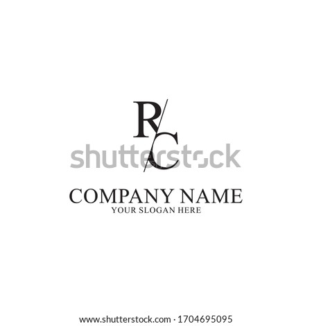 RC or CR letter logo design vector.