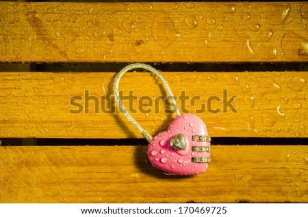 Pink master key on wood pattern background