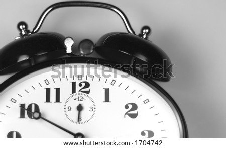 vintage alarm clock detail (monochrome picture)