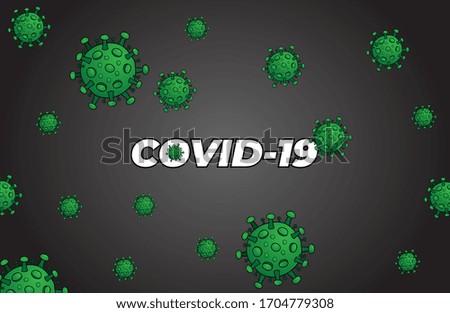 Wallpaper Coronavirus Covid19 with dark background and green virus