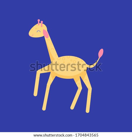 Vector image of a giraffe on a blue background