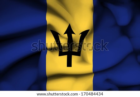 Barbados waving flag