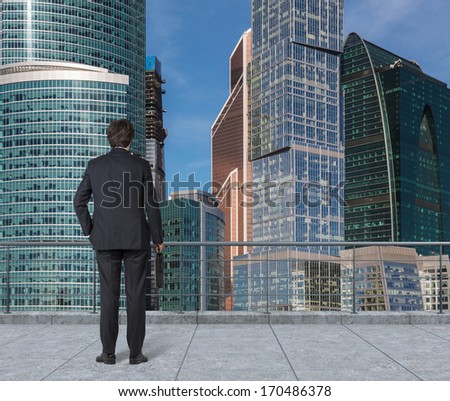 Businessman and city