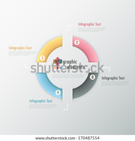 Modern infographics options banner with realistic colorful round ribbon. Vector. Can be used for web design and workflow layout