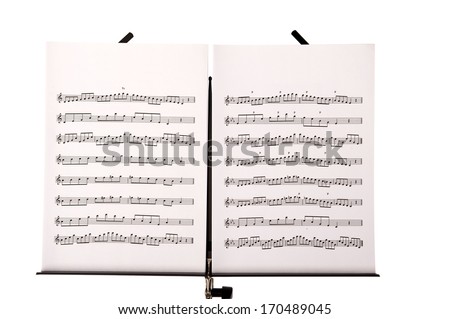 Melody sheets isolated in white