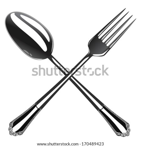 spoon and fork, vector illustration