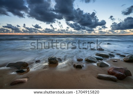 The stones on the seashore near the Veczemju cliffs, near the Tuja, Latvia