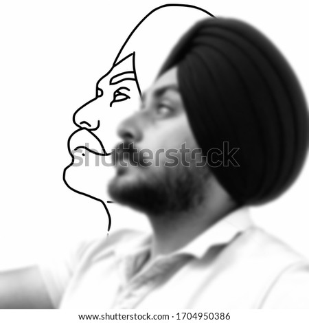 Black and with photo with white background and focused background