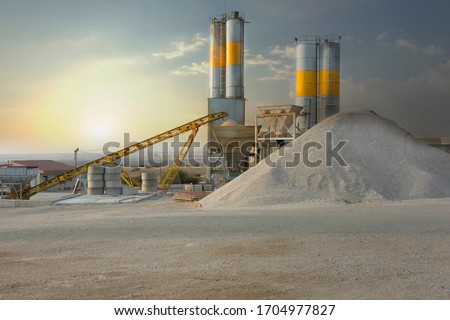Cement factory empty and without activity due to the industrial and labor crisis during confinement Royalty-Free Stock Photo #1704977827