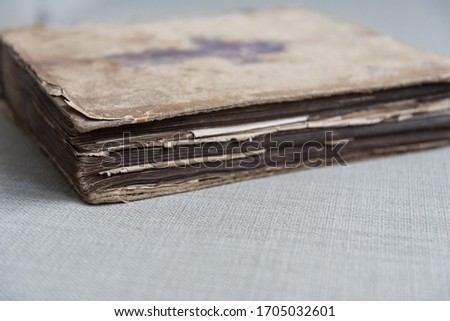 A very old close-up book. Details of the 18th century Bible.