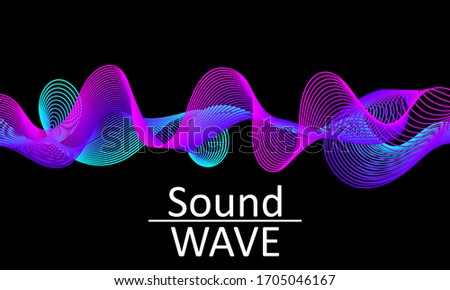 Sound Wave. Abstract 3d Shape. Flow Design. Modern Fluid Background. Liquid Wave. Flow Shape. Liquid Texture. Fluid Flow.