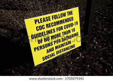 Social Distancing Sign for COVID-19