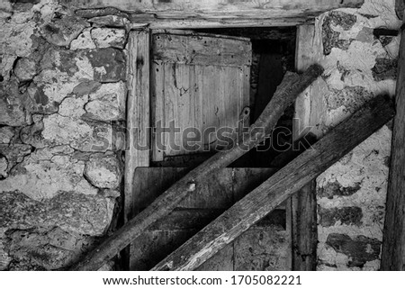 The door of an abandoned house