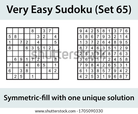 Vector Sudoku puzzle with solution - very easy level