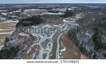Christie Wildlife Area in the Spencer Creek during the winter, located in Hamilton, Ontario.