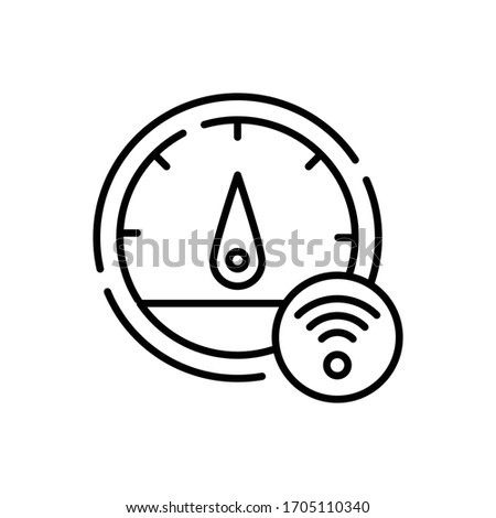 Smart Meter vector illustration. Technology & Smart Working symbol line icon. 