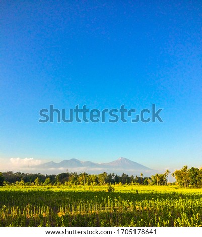 Beautiful landscape in lombok with a great view of rinjani mountain