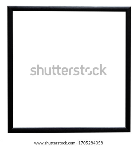 Thin square black classic frame for text, pictures, photos, images isolated on white background, mourning