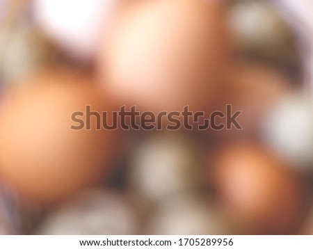 blur photo of eggs of different sizes and colors. Great background for design.