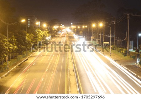 Slow shutter speed with the car headlights