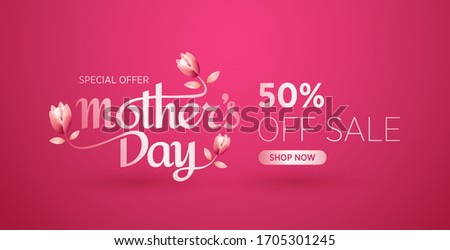 Mother's day sale banner design template. Mother's day sale special offer  Royalty-Free Stock Photo #1705301245