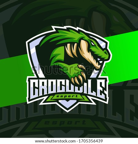 crocodile aligator mascot esport logo