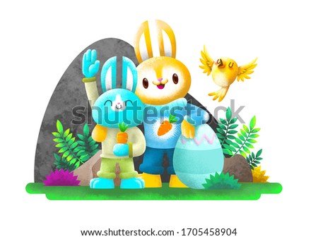 Easter Bunny Background Illustration, bunny illustration