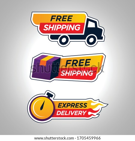 Set of Free shipping Badge Icon