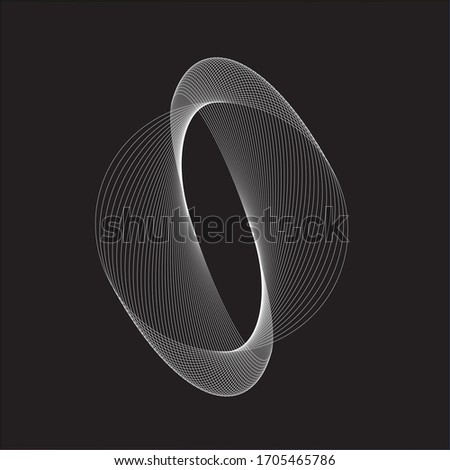 White oval, dynamic shape on black background