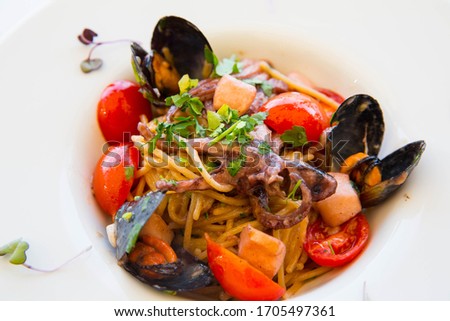 Product photos at a fishing restaurant