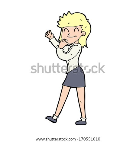 cartoon happy businesswoman