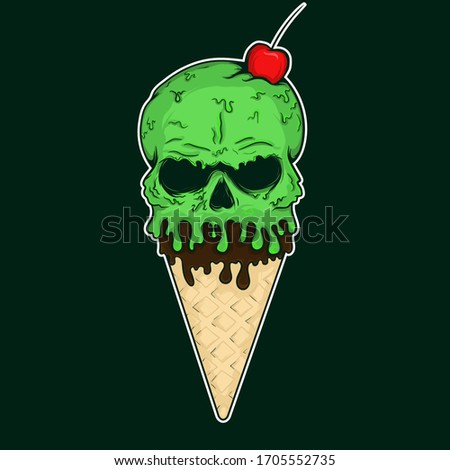 ice cream skull sweet cruel
